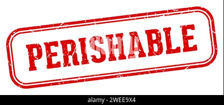 perishable stamp. perishable rectangular stamp isolated on white background Stock Vector