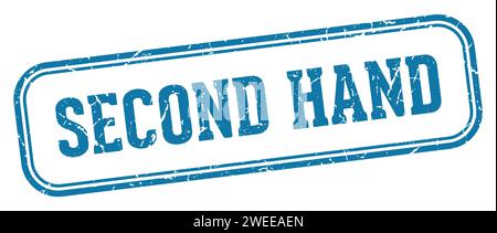 second hand stamp. second hand rectangular stamp isolated on white background Stock Vector