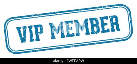 vip member stamp. vip member rectangular stamp isolated on white background Stock Vector