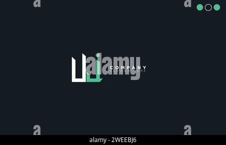 UJ Alphabet letters Initials Monogram logo Stock Vector