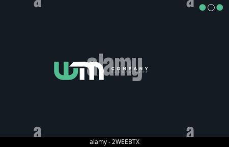 WM Alphabet letters Initials Monogram logo Stock Vector