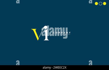 VI Alphabet letters Initials Monogram logo Stock Vector