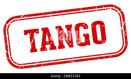 tango stamp. tango rectangular stamp isolated on white background Stock Vector