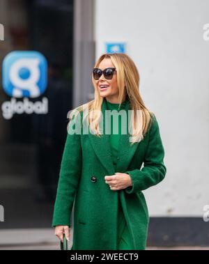 London, uk, 25th Jan 2024  London, uk, 25th Jan 2024  Amanda Holden leaves Global Radio after presenting her show, Heart Breakfast Credit: Richard Lincoln/Alamy Live News Stock Photo