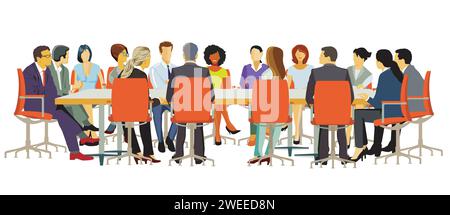 Business seminar, presentation, meeting, illustration Stock Vector