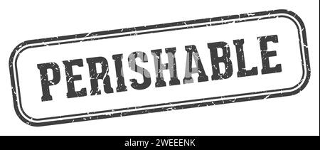 perishable stamp. perishable rectangular stamp isolated on white background Stock Vector