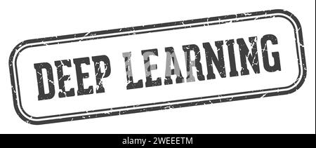 deep learning stamp. deep learning rectangular stamp isolated on white background Stock Vector