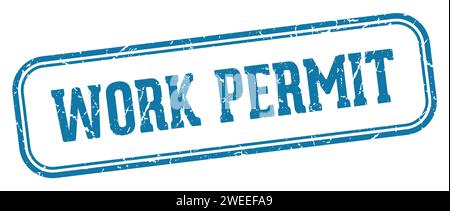 work permit stamp. work permit rectangular stamp isolated on white background Stock Vector