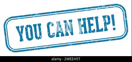 you can help stamp. you can help rectangular stamp isolated on white background Stock Vector