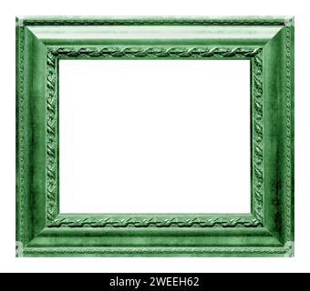 Antique green frame isolated on the white background. Stock Photo