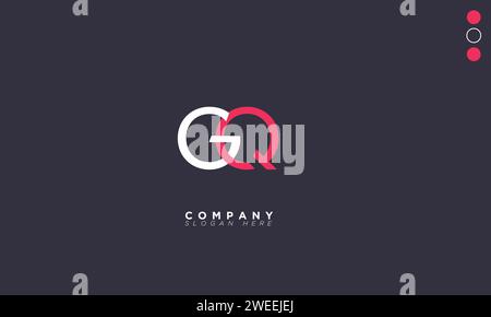 GQ Alphabet letters Initials Monogram logo Stock Vector