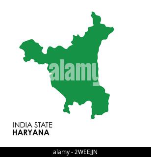 Haryana map of Indian state. Haryana map vector illustration. Haryana map on white background. Stock Vector