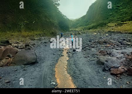 Trekking to Mount Pinatubo, Zambales, Luzon, Philippines Stock Photo