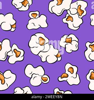 Popcorn flakes seamless pattern, comic, cartoon style illustration Stock Vector