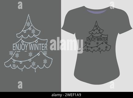 winter clothing Motivational typoghaphy T shirt Design trending simple  graffiti text based eye catchy fashion creative design vector illustrator Stock Vector