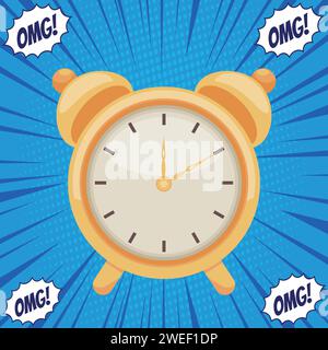 clock pop art style vector image Stock Vector