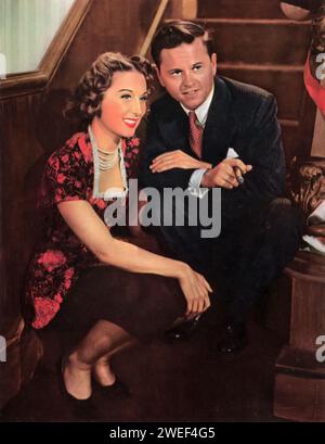 Mickey Rooney and Betty Garrett star in 'Words and Music' (1948), a musical biopic about the songwriting duo of Richard Rodgers and Lorenz Hart. In the film, Rooney portrays Lorenz Hart, bringing to life the lyricist's talent and personal struggles, while Garrett appears in a supporting role, contributing to the film's lively and engaging musical numbers. Stock Photo