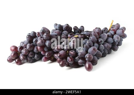 Bunch of black grapes isolated on white background Stock Photo