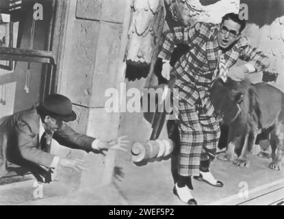 Harold Lloyd stars in 'The Sin of Harold Diddlebock' (1947), also known as 'Mad Wednesday'. In this comedy, Lloyd reprises his role as Harold Diddlebock, a character he originally played in 'The Freshman' (1925). The film picks up years later with Diddlebock, now a middle-aged, down-on-his-luck clerk who experiences a series of bizarre adventures after being fired. Stock Photo