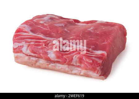 Piece of raw pork loin isolated on white background Stock Photo