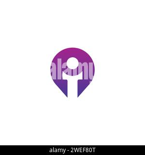 I Pin People Logo. Letter I Logo vector Stock Vector