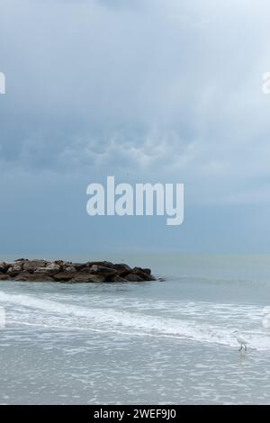 Mammatus clouds over the Gulf of Mexico as seen from St. Pete's Beach in Florida. Stock Photo