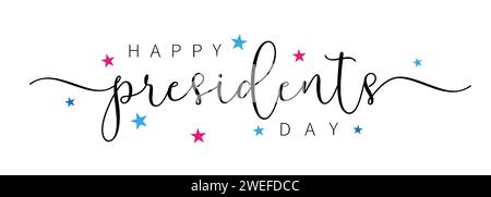 Happy Presidents Day brush calligraphy. Hand drawn text lettering for Presidents day in USA. Vector illustration Stock Vector