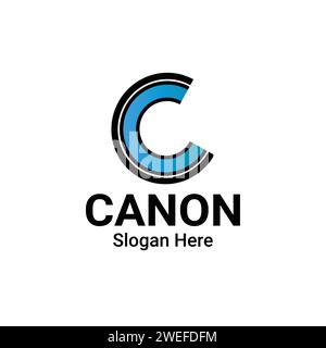 Letter C logo design icon, Blue letter C symbol for business branding. Vector illustration logo Template. Stock Vector