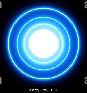 Blue neon light circles, abstract background, vector illustration in EPS10 format Stock Vector