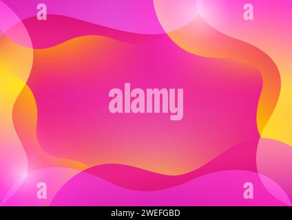 Abstract gradient mesh background in bright yellow and pink colors, vector illustration in EPS10 Stock Vector