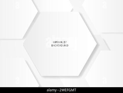 Abstract clean white hexagonal shapes, EPS 10 vector background Stock Vector