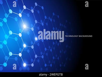Abstract vector background of connected lines and dots, for technology, digital, internet connection and blockchain theme Stock Vector