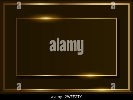 Simple vector background of rectangle shape with golden frame Stock Vector