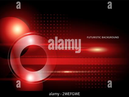 Vector illustration of abstract image in red and black colors for futuristic background, front page cover, presentation template Stock Vector