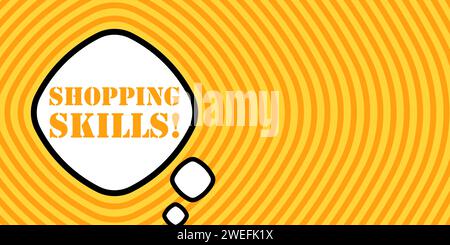 Speech bubble with Shopping skills text. Boom retro comic style. Pop art style. Vector icon for Business and Advertising Stock Vector