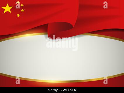 China insignia with decorative golden frame, EPS 10 vector format Stock Vector