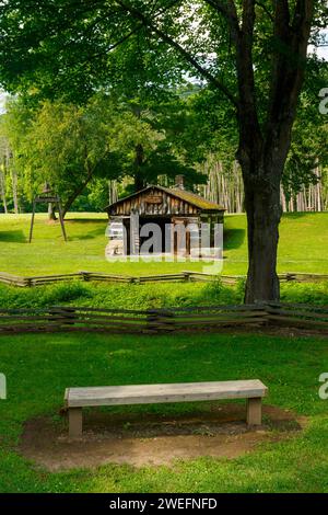 Theo Appleby Blacksmith Shop. At Gaston's Mill and Pioneer Village at Beaver Creek State Park, East Liverpool, Ohio, USA. Stock Photo