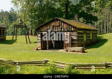 Theo Appleby Blacksmith Shop. At Gaston's Mill and Pioneer Village at Beaver Creek State Park, East Liverpool, Ohio, USA. Stock Photo