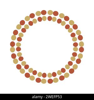 Circle Frame Of Spiritual Beads Vector Illustration Stock Vector