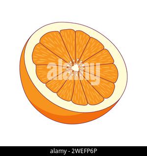 Half Orange Icon Vector Illustration Stock Vector
