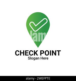 Geo Tag With Check Mark Or Location Point Logo Design. Check Place Logo ...