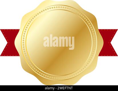 Gold coloured seal or rosette,  Winning or best performer concept.  Space to add own accolade text Stock Vector