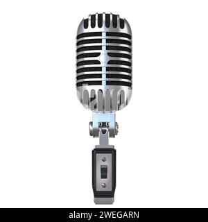 3d render of a vintage microphone isolated on white Stock Photo