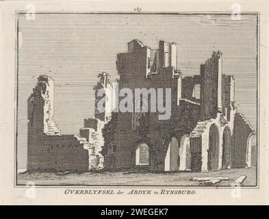 View of the ruin of the abbey in Rijnsburg, Hendrik Spilman, after Cornelis Pronk, 1750 - 1792 print View of the ruin of the abbey in Rijnsburg, destroyed in 1574.  paper etching / engraving ruin of church, monastery, etc. Abbey of Rijnsburg Stock Photo