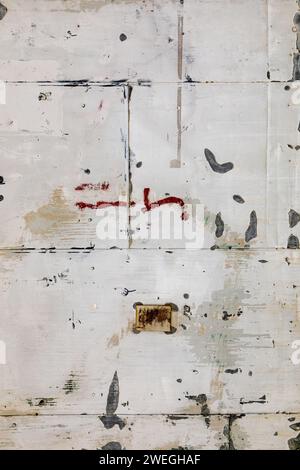 Painted, rusty wall, deteriorated, Stock Photo