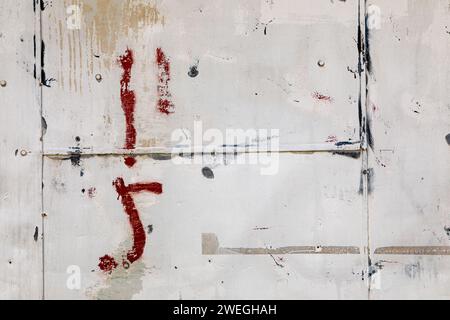 Painted, rusty wall, deteriorated, Stock Photo