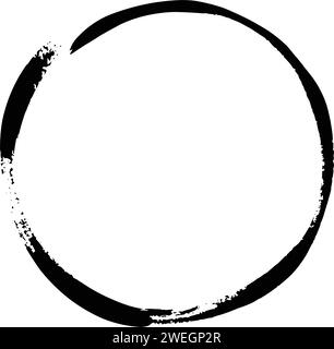 Circle frame border grunge background shape template for decorative doodle element for design illustration Stock Vector