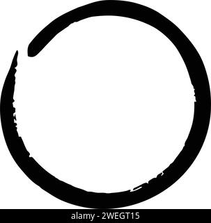 Circle frame border grunge background shape template for decorative doodle element for design illustration Stock Vector