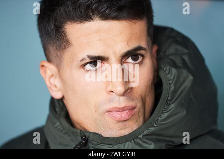 Joao Cancelo of FC Barcelona looks on during the Copa El Rey Round of 8 match between Athletic Club and FC Barcelona at San Mames Stadium on January 1 Stock Photo