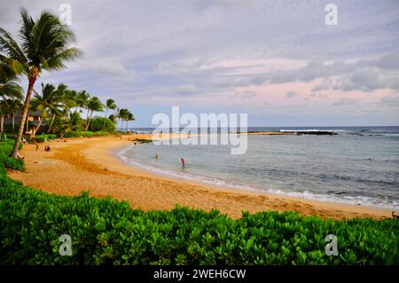 Kauai,  Hawaii private resort beach Stock Photo